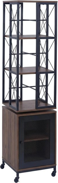 MCW Bücherregal P13 Industrial Design aus Metall und Melamin, Dunkelbraun, H: 162 cm, B: 40 cm, T: 40 cm - Bild 2