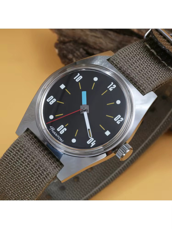 HEIMDALLR Analoguhr, Handaufzug, 36 mm, Schwarz, Herren - Bild 5