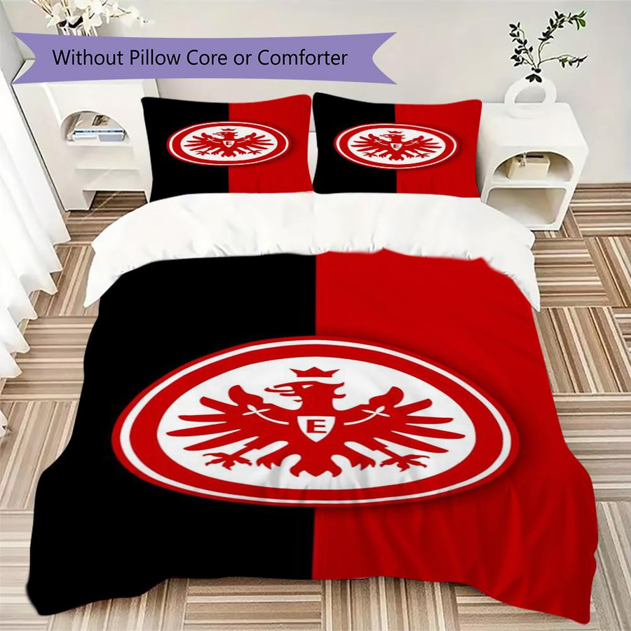Eintracht Frankfurt Muster Bettwäsche Steppset von On My Love Home mit 1 Bettbezug und 2 Kissenbezügen, B/T/H: 200 x 220 cm - Bild 2
