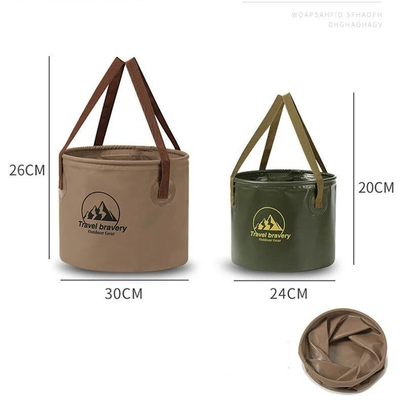 Binchi Outdoor Zusammenklappbarer Eimer aus PVC, Multifunktionales Reisebecken für Camping und Wandern, 10 l - Bild 2
