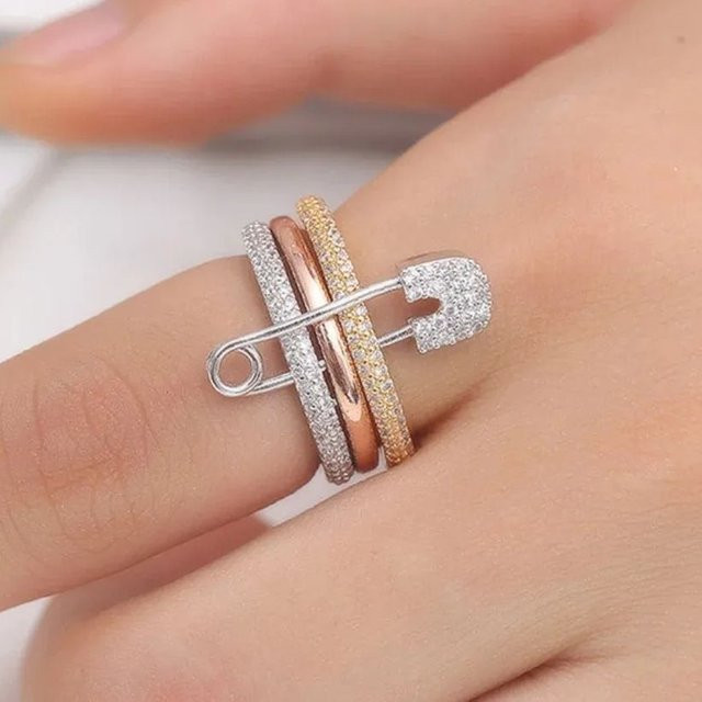 laoloutian Ringe, Bicolor, Zirkonia - Bild 1
