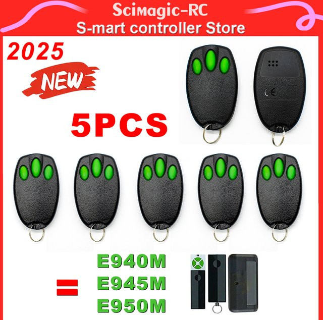 5er Set Merlin Garage Tor Fernbedienungen in Schwarz kompatibel mit E945 E945M E950M E943M ST50EVO MT100EVO MT60EVO - Bild 1
