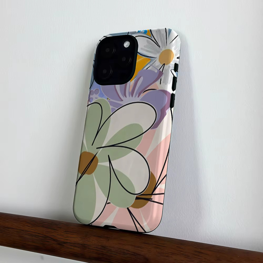 CaseLumi Matte Bumper Schutzhülle mit MagSafe für iPhone 17 16 15 14 13 Pro Max in Pastellblüten Multicolor - Bild 3