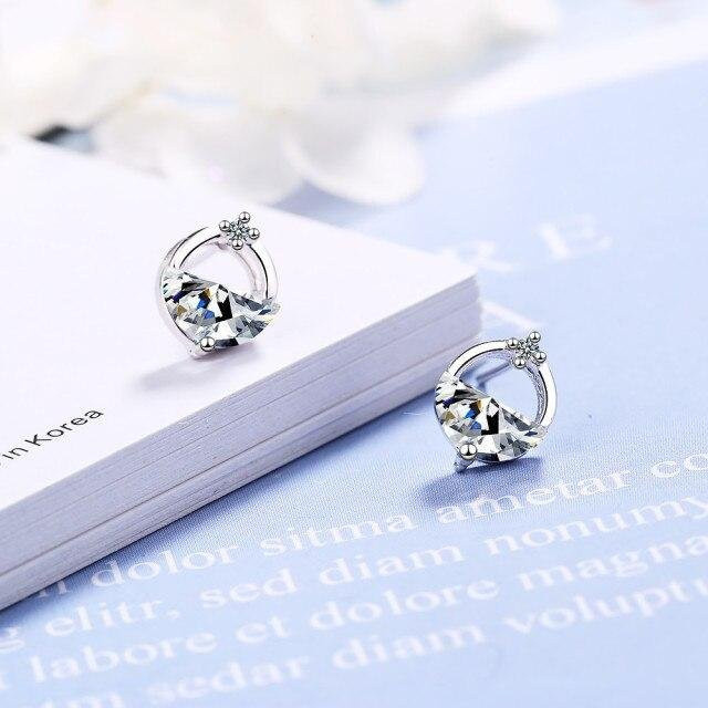 YIRAN Jewelry Ohrringe, 925 Silber, Weiß, Zirkonia, Damen - Bild 1