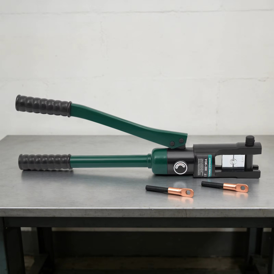 Bymaocar YQK-300 Handbetriebenes Hydraulisches Crimpwerkzeug mit 11 Paar Presszangen für Aluminium- und Kunststoffrohre in Grün und Schwarz - Bild 5