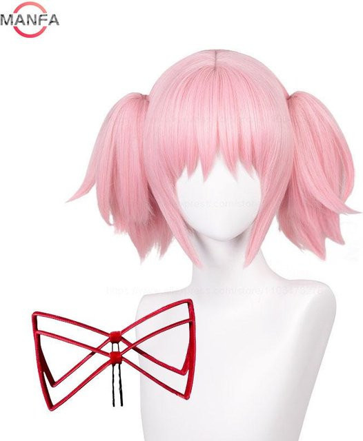 Madoka Kaname Cosplay Perücke, Pink, 30 cm, Synthetisches Haar - Bild 1
