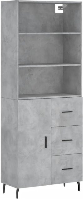 vidaXL Highboard Betongrau aus Holzwerkstoff und Eisen, B/T/H: 69,5 x 34 x 180 cm - Bild 1