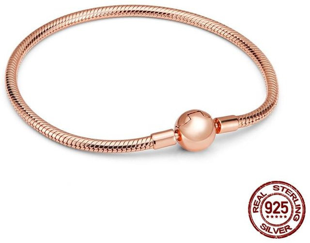Schlangenkettenarmband Kupfer, Roségold, Damen, 17cm - Bild 1