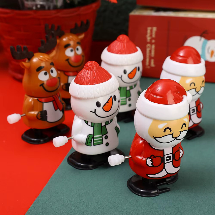 YOCITY Weihnachtliche Mini Wind-up Spring-Spielzeuge Santa Claus und Schneemann in Multicolor als festliche Tischdekoration - Bild 2