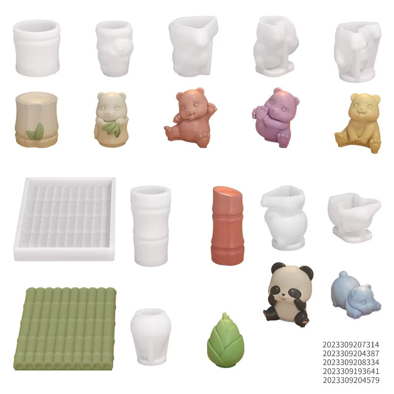 LONTL 3D Shy Panda Silikonform für Kerzen, Seife, Gips und Harz zur DIY Dekoration - Bild 2
