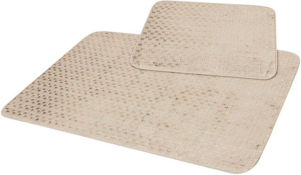 Tuffi Badgarnitur in Beige mit Badmatte und WC-Vorleger, schnelltrocknend und rutschfest, Oeko-Tex Standard 100