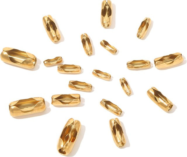 baizzx Kugelkette Verbinder Verschlüsse, Edelstahl, PVD Gold, 20 Stück - Bild 1