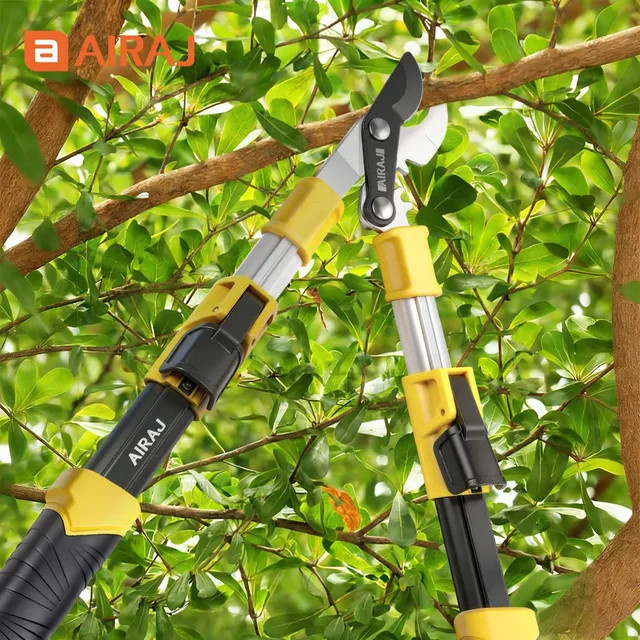 AIRAJ Ausziehbare Aluminium-Gartenschere mit SK5-Klinge und gezahnten Klingen für effizientes Schneiden von Ästen - Bild 1
