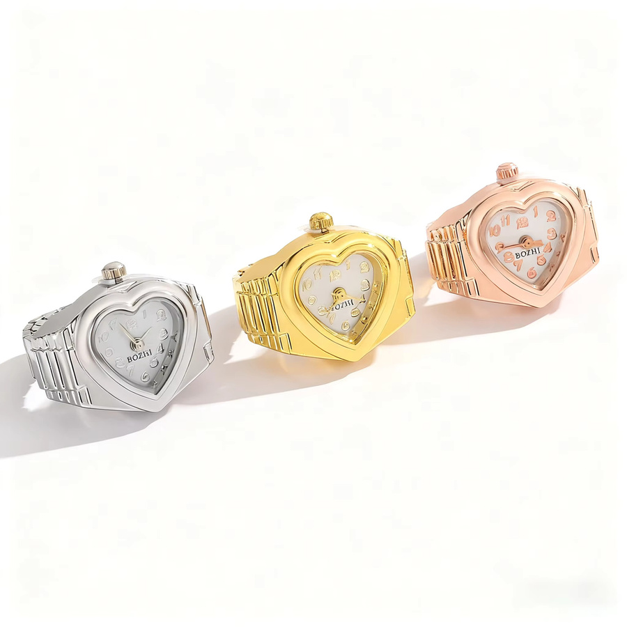 YHTOT Mini-Fingeruhr, Edelstahl, Gold, Damen - Bild 2