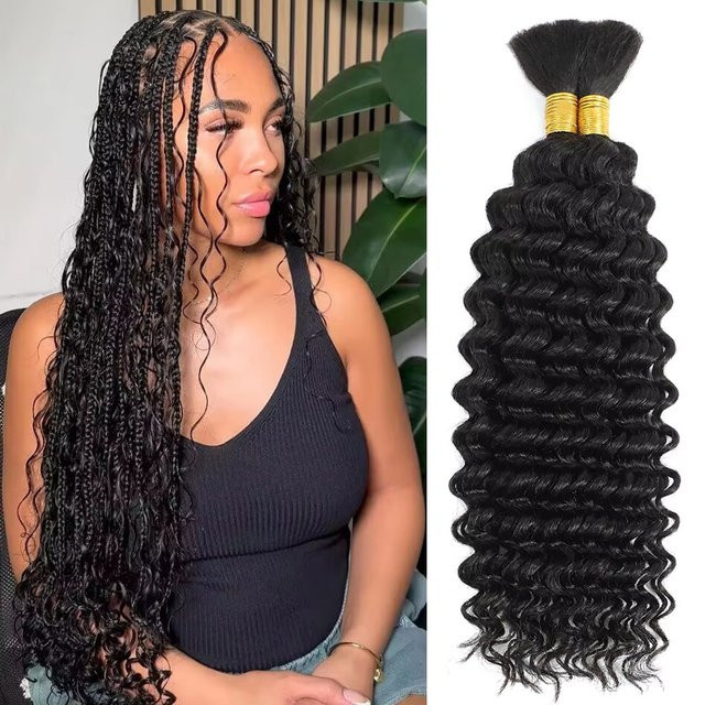 HALOQUEEN HAIR Echthaar-Bündel, tiefe Welle, 100 g, Unisex - Bild 1