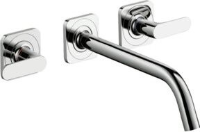 Hansgrohe Axor Citterio M Waschtischarmatur Fertigset, 3-Loch-Ausführung, Rose Gold, Ausladung: 22,6 cm - Bild 1