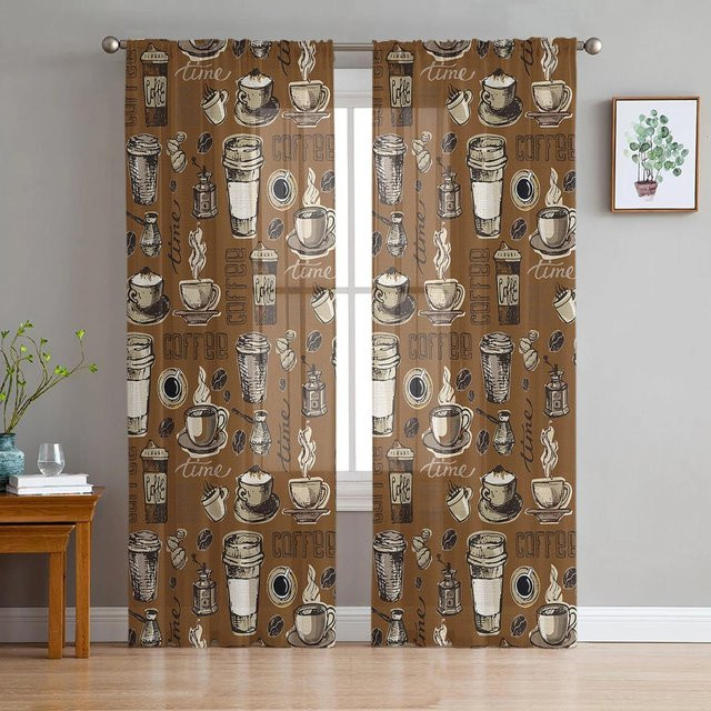 Transparenter Tüllvorhang von Yiran Furniture in Organza-Optik mit Rod Pocket, Farbe: Transparent, Breite: 135 cm, Höhe: 115 cm - Bild 1