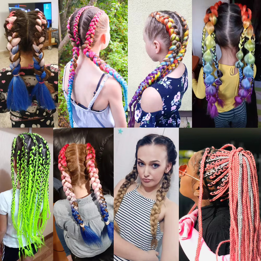 Betella Jumbo-Zöpfe, synthetisches Flechthaar, Afro-Ombre, Kinder - Bild 5