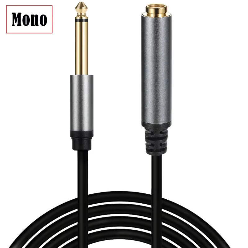 TS Mono Stereo 6,35 mm Stecker auf Buchse Verlängerungskabel Adapterleitung - Bild 2