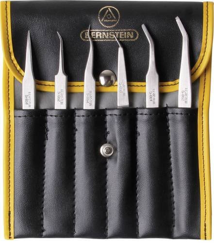 Bernstein Tools for Electronics 5-050 Pinzetten-Set 6teilig in Silber - Bild 1