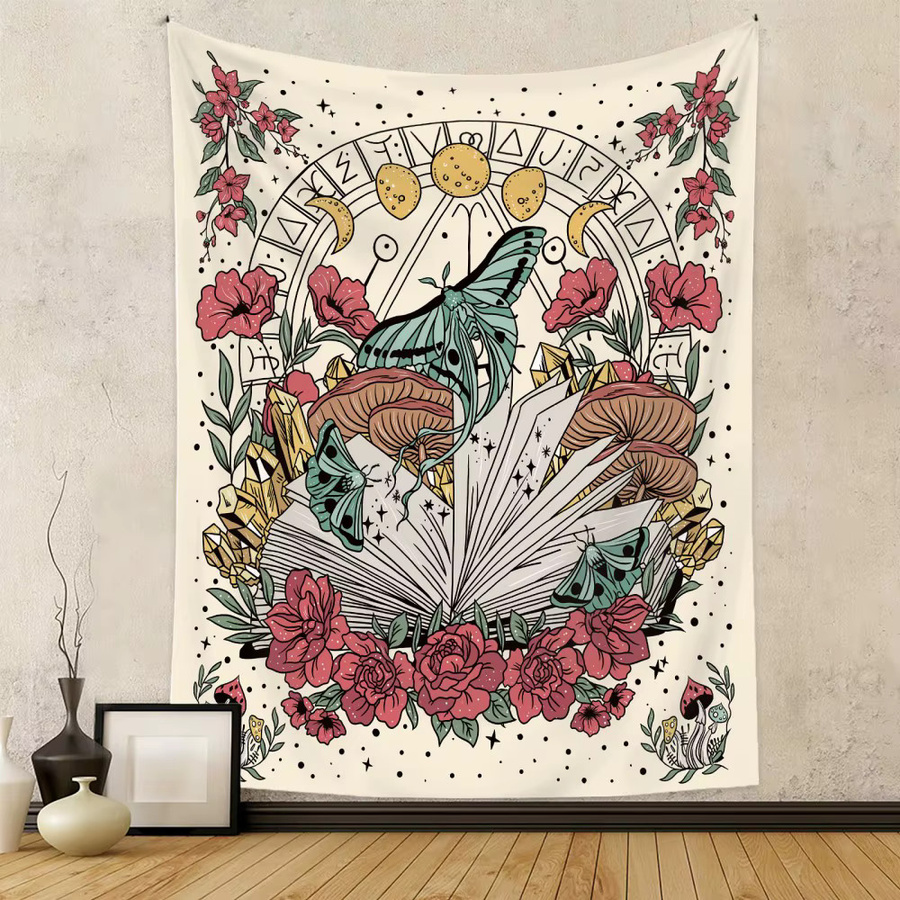 VIKAMA Böhmischer Schmetterling Wandteppich mit Mandala-Design in Multicolour - Bild 1