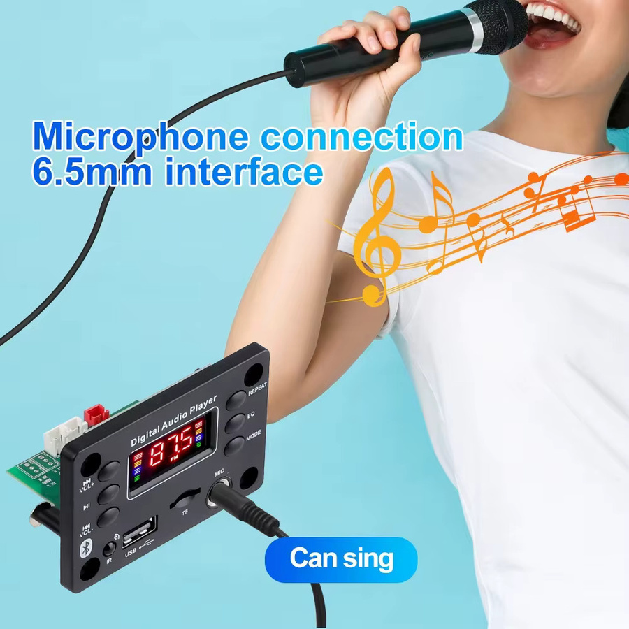 KEBIDU 50W Bluetooth-Verstärker Auto-Audioplayer in Schwarz mit FM-Radio, MP3-Player und Freisprechfunktion - Bild 4