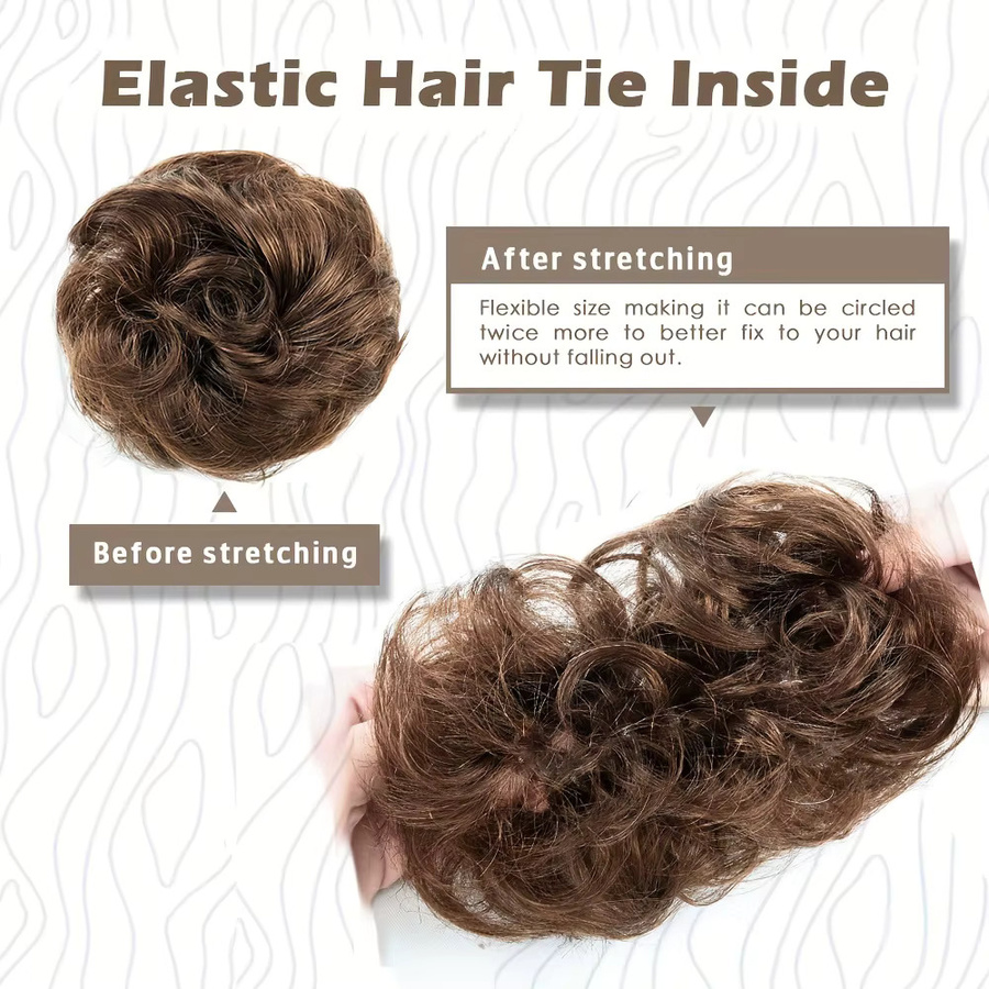 Brasilianisches Echthaar Chignon-Erweiterung, 10,2 cm, Unisex - Bild 2
