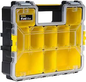 Stanley FatMax Profi-Organizer mit tiefen Fächern, spritzwassergeschützt, transparent/gelb, B/T/H: 45 x 12 x 36 cm - Bild 3