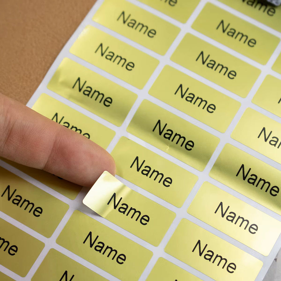 Personalisierte Namensaufkleber in Gold für Kinder und Kita, individuelle Etiketten aus Papier als anpassbare Geschenke - Bild 4