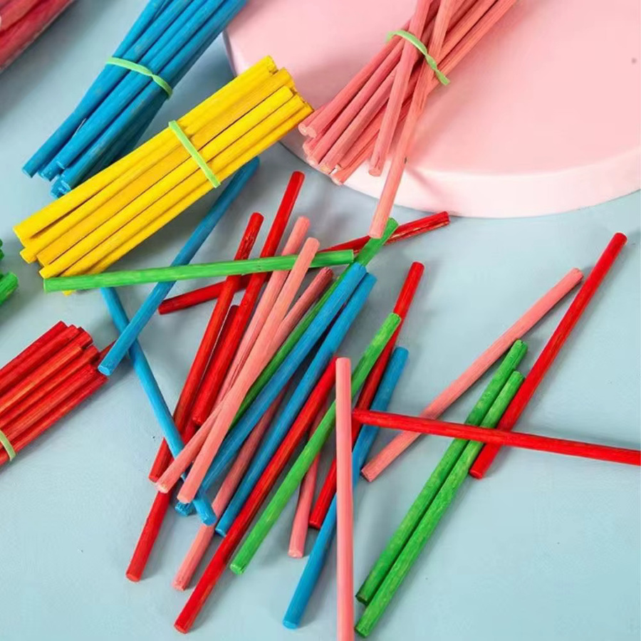 YMY Holz-Zählstäbchen in verschiedenen Farben, 100 Stück Mathematik-Lehrmittel zur Förderung der visuellen Wahrnehmung und Hand-Augen-Koordination - Bild 3