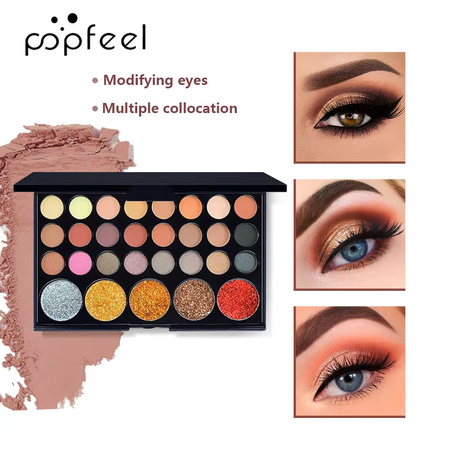 POPFEEL Lidschatten-Palette, 29/40 Farben, matt und perlmuttartig, wasserfest