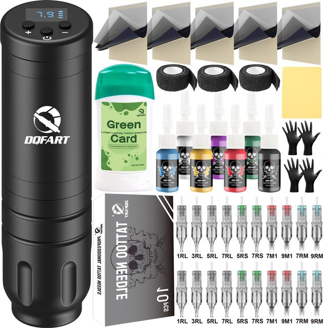 DQFART Tattoo-Set, Tattoo-Pen-Set mit Tattoo-Maschine und Netzteil - Bild 1