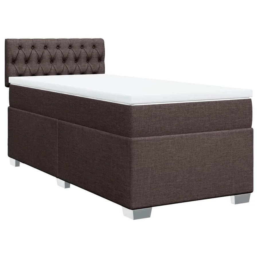 vidaXL Boxspringbett Hybrid mit Matratze Dunkelbraun B/T/H: 90 x 200 x 100,5 cm - Bild 2