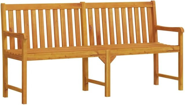 vidaXL Gartenbank aus Akazien-Massivholz in Braun mit Armlehnen, B/T/H: 180 x 55,5 x 90 cm - Bild 1