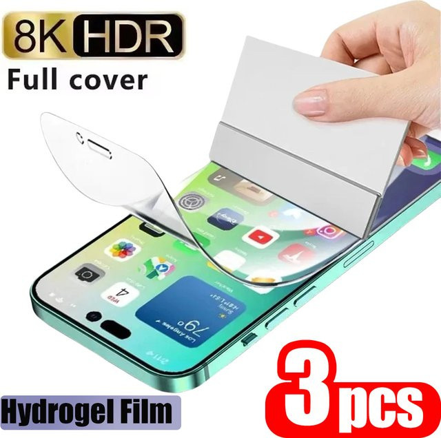 3er-Pack Hydrogel-Displayschutzfolie für iPhone (verschiedene Modelle), transparent, weiche Folie - Bild 1