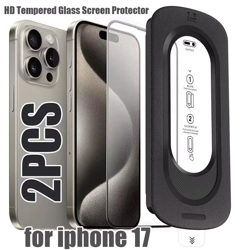 Basix 2er Pack Displayschutzfolie aus gehärtetem Glas für iPhone 17 ProMax, 16, 15, 14, 13 mit Anti-Fingerabdruck-Schutz und einfacher Ein-Klick-Installation - Bild 4