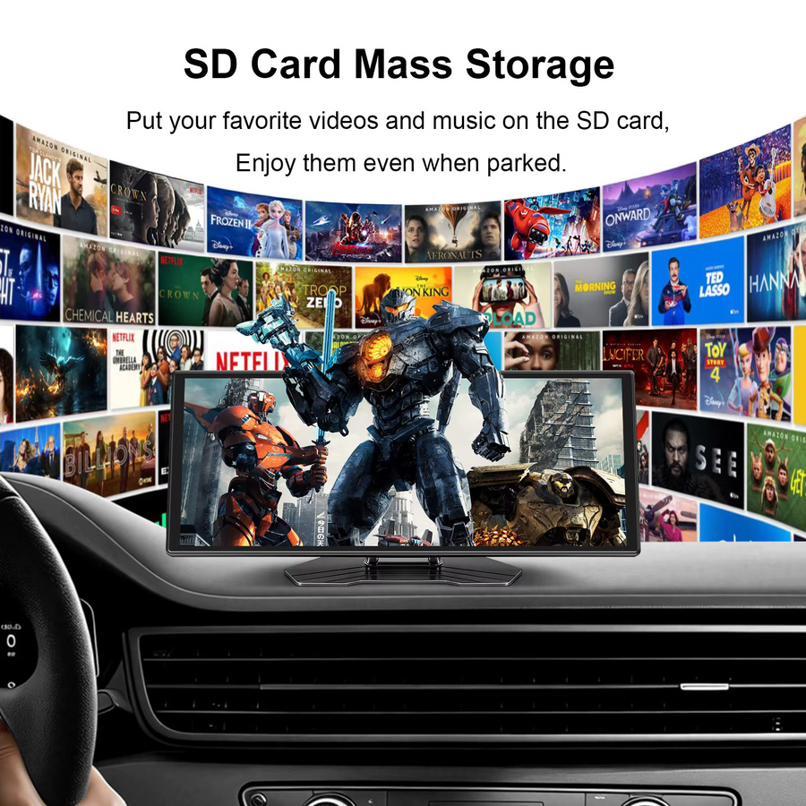 Ezonetronics Tragbarer 11,6 Zoll Touchscreen Bildschirm mit kabellosem CarPlay und Android Auto in Schwarz - Bild 3