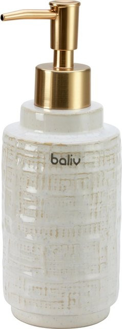 baliv Cosy Wave trend Seifenspender aus Keramik in Beige-Gold - Bild 1