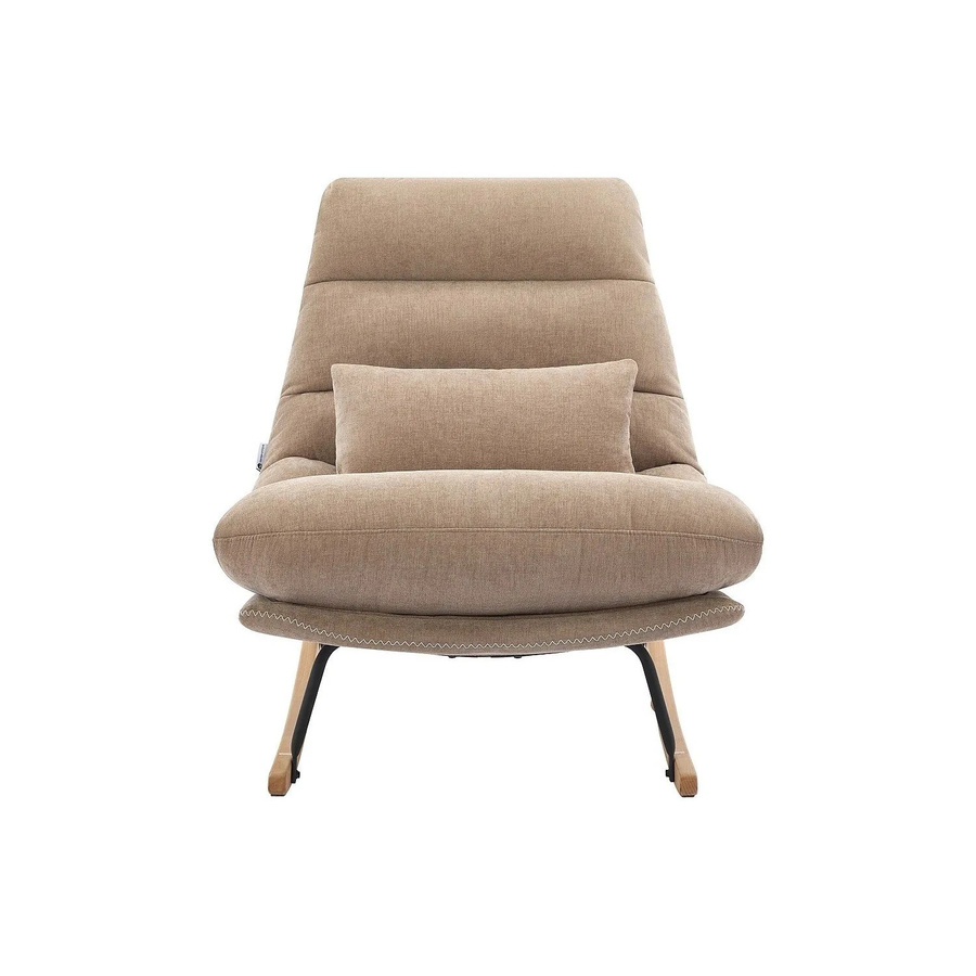 Schaukelstuhl Reliaco in Taupe mit Armlehnen aus Stoff, Höhe: 82 cm - Bild 2