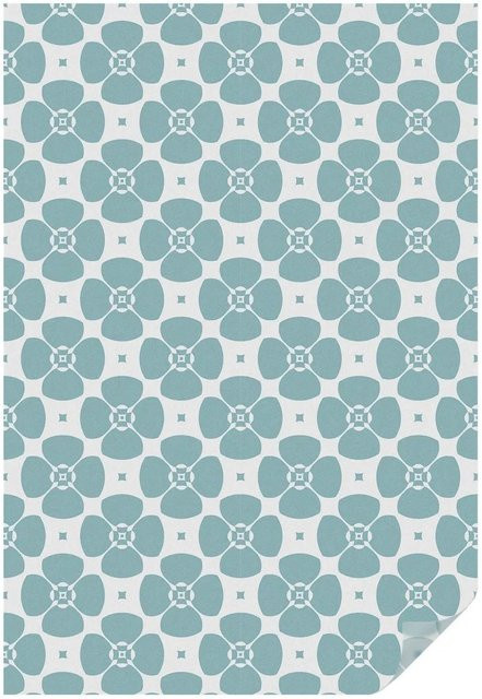 Tulup Buntglasfolie Blumensymmetrie Selbstklebend, Farbe: Weiß/Mehrfarbig, Breite: 100 cm, Höhe: 146 cm - Bild 1