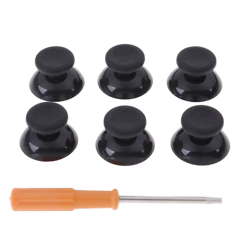 KOQZM 7er Set 3D Analog Stick Kappen für Xbox 360 Controller in Schwarz und Grau inklusive Werkzeug - Bild 4