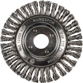 Klingspor Pipelinebürste einreihig aus Stahl, Durchmesser: 125 mm, Breite: 6 mm, Bohrung: 22,23 mm, Farbe: Grau - Bild 1