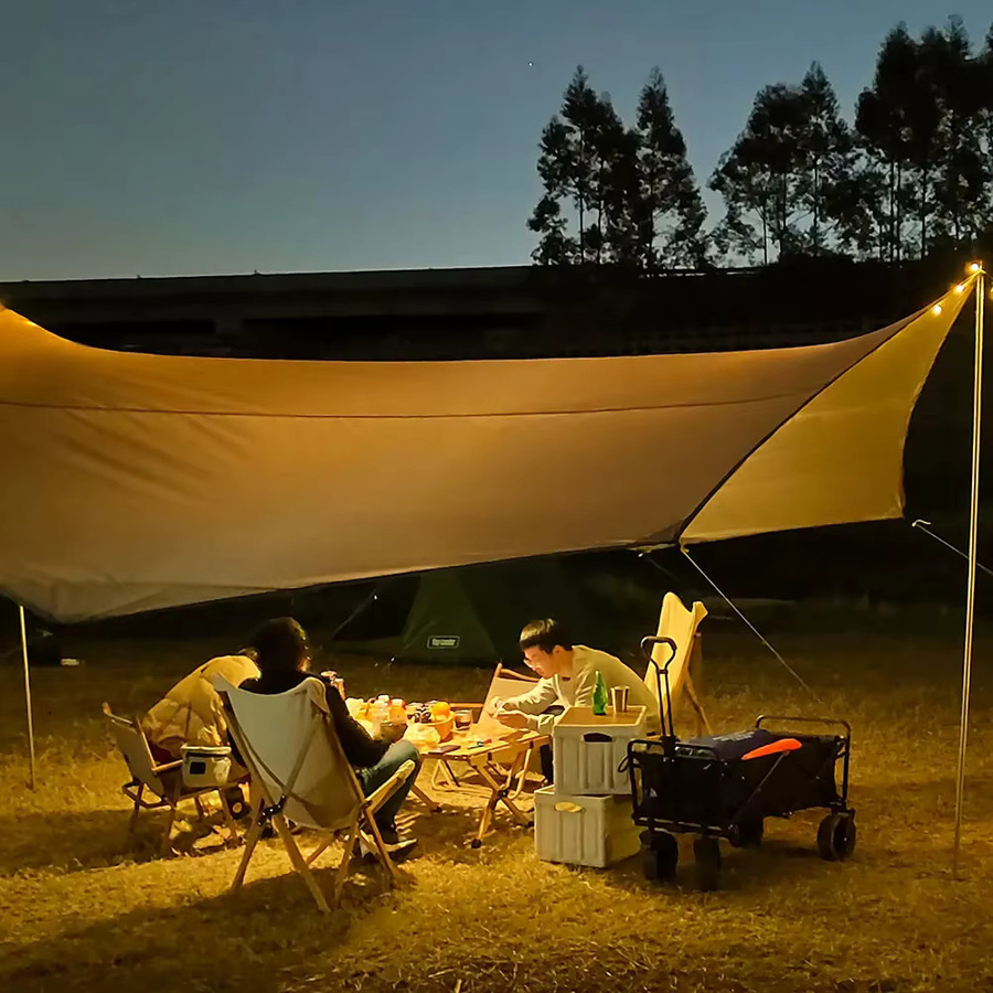 Top Lander Achteckige Campingplane in Schwarz, Wasserdicht und Sonnenschutz, B/T/H: 510 x 510 cm - Bild 3
