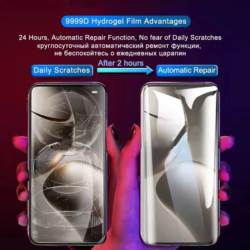 3er-Pack Hydrogel-Displayschutzfolie für Xiaomi Redmi Note 12 Plus 5G, 11S, 10S, 10, 9, 8 Pro, 10C, 9A, transparent - Bild 4