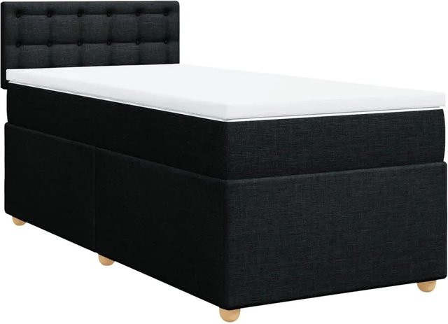 vidaXL Hybrid-Boxspringbett mit Matratze und Taschenfederkern in Schwarz, B/T: 100 x 200 cm - Bild 1