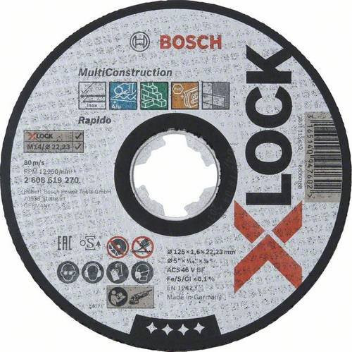 Bosch Trennscheibe X-LOCK Multi Material ACS 46 V BF für Metall und Stein, Durchmesser: 125 mm, Bohrung: 22,23 mm, Dicke: 1,6 mm - Bild 1