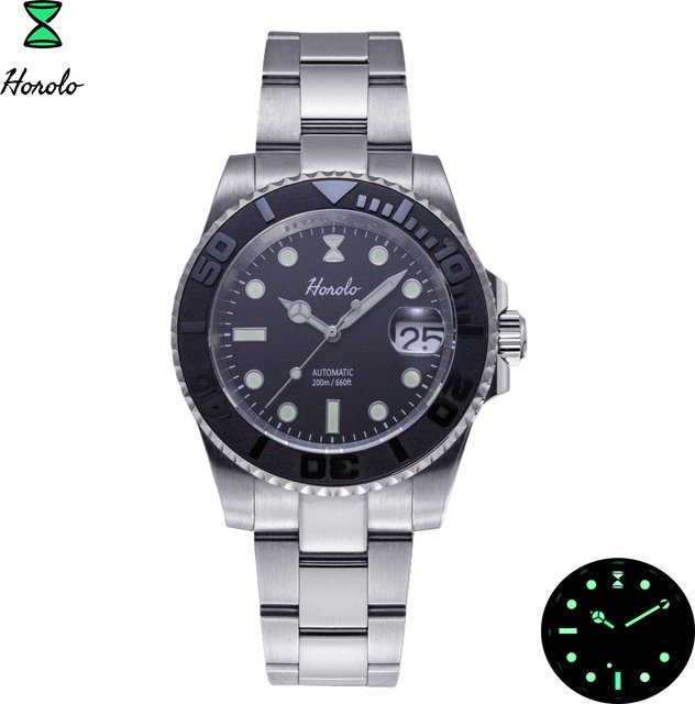 Horolo Armbanduhr Edelstahl, Automatik, Schwarz, Herren - Bild 1