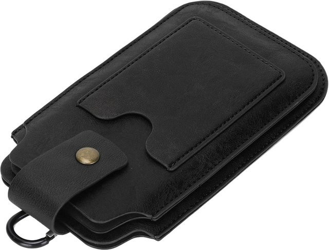 DIYelecs Herren Handyholster aus PU Leder in Schwarz mit Gürtelclip und Ring im Retro-Design - Bild 1