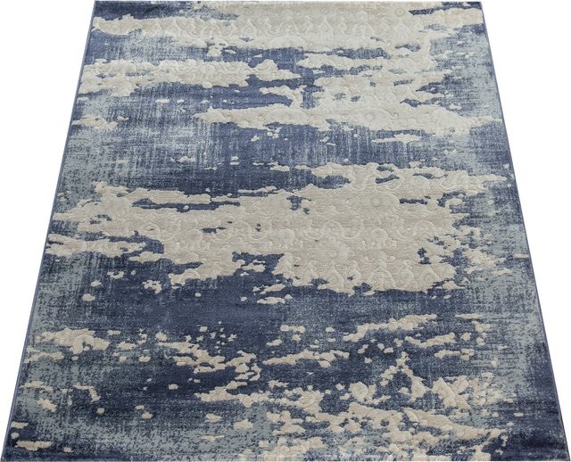 Teppich Victoria Blau meliert im Retro-Design, B/B: 120 x 170 cm - Bild 1