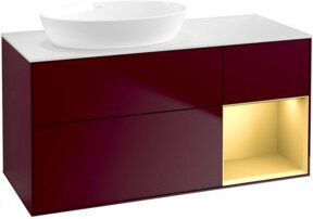 V&B Waschtischunterschrank Finion mit Wandbeleuchtung, Weiß lackiert, B/T/H: 120 x 50,1 x 50,1 cm - Bild 1